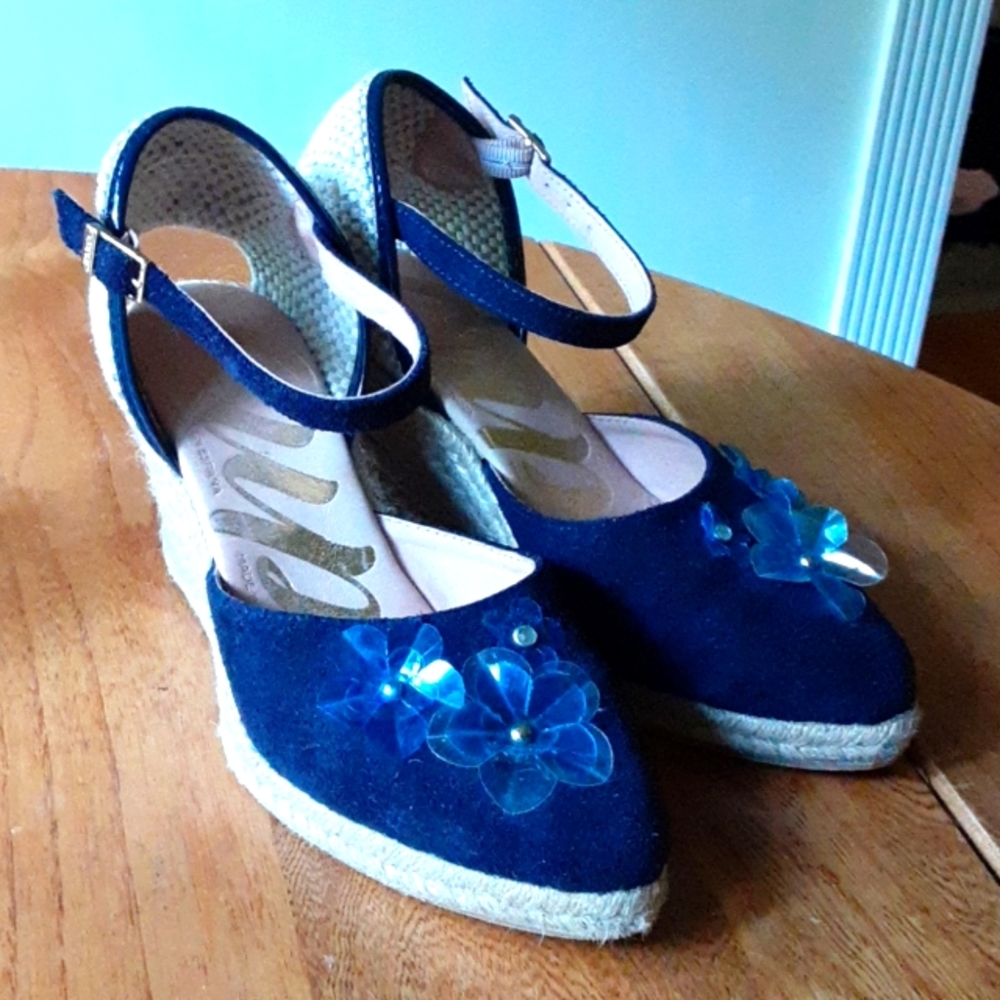 Cuple Suede Espadrille Wedge Sandal Sz37 US7